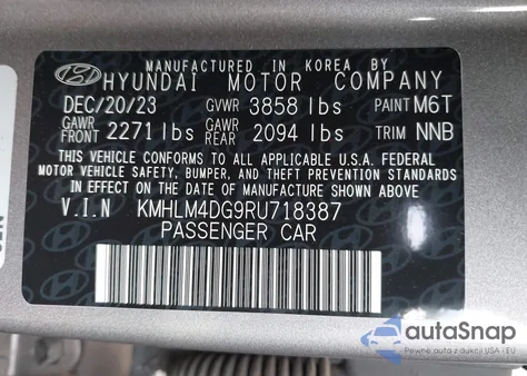 2024 Hyundai Elantra Sel from USA, damaged, VIN KMHLM4DG9RU718387